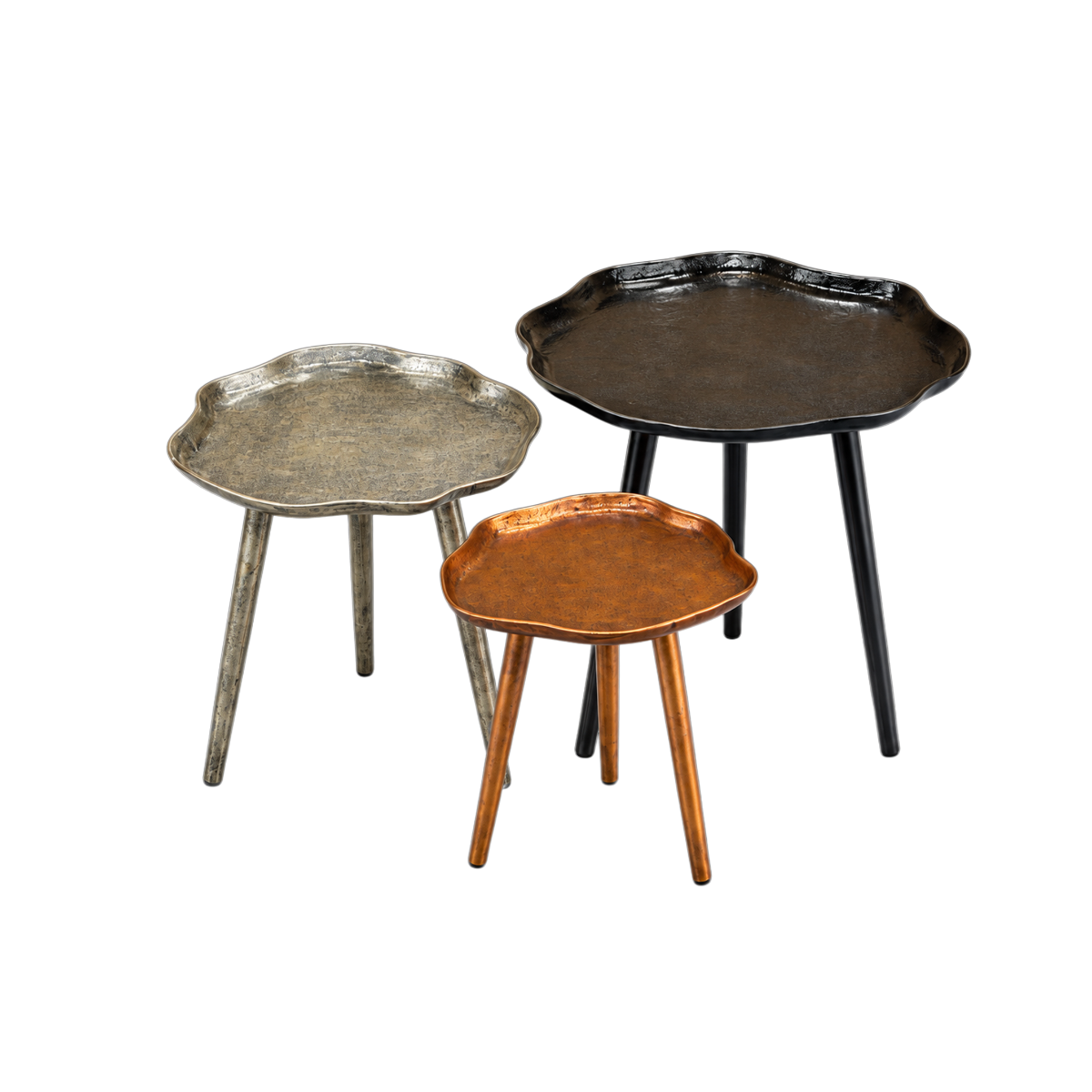 Table basse gigogne en aluminium Nyelia