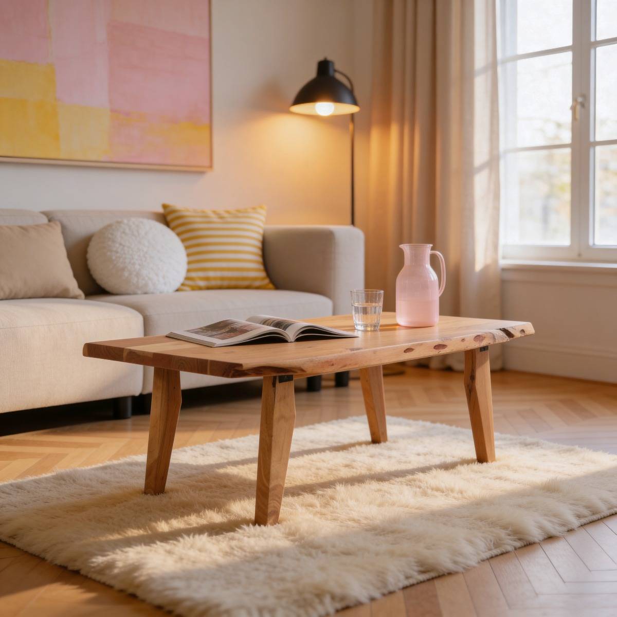 Table basse en bois d'acacia Loriane