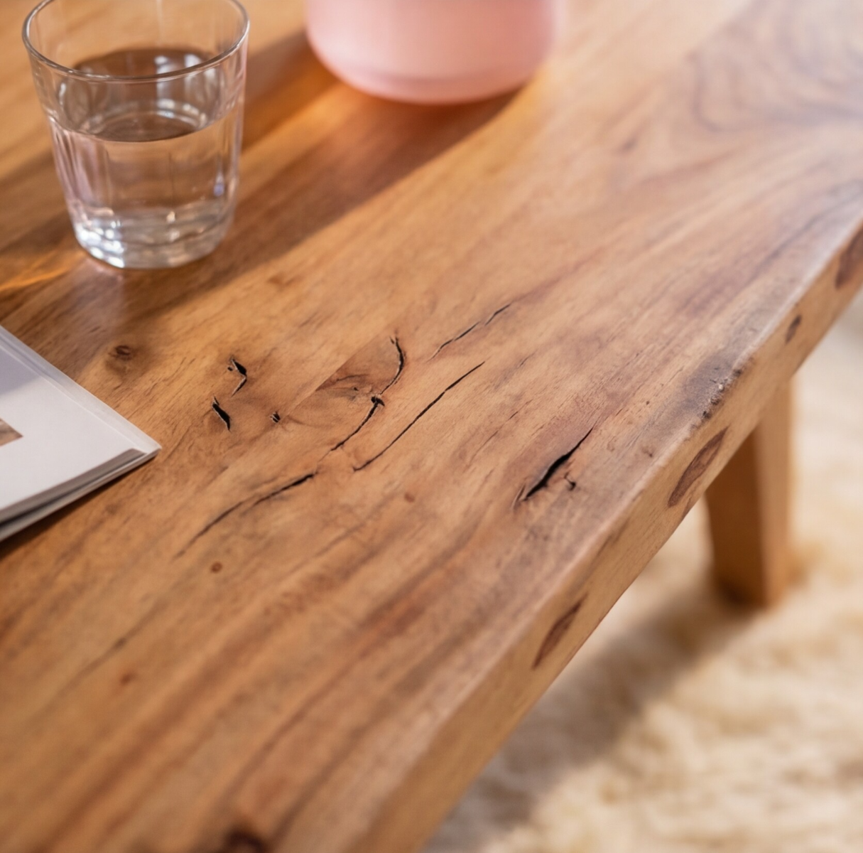 Table basse en bois d'acacia Loriane