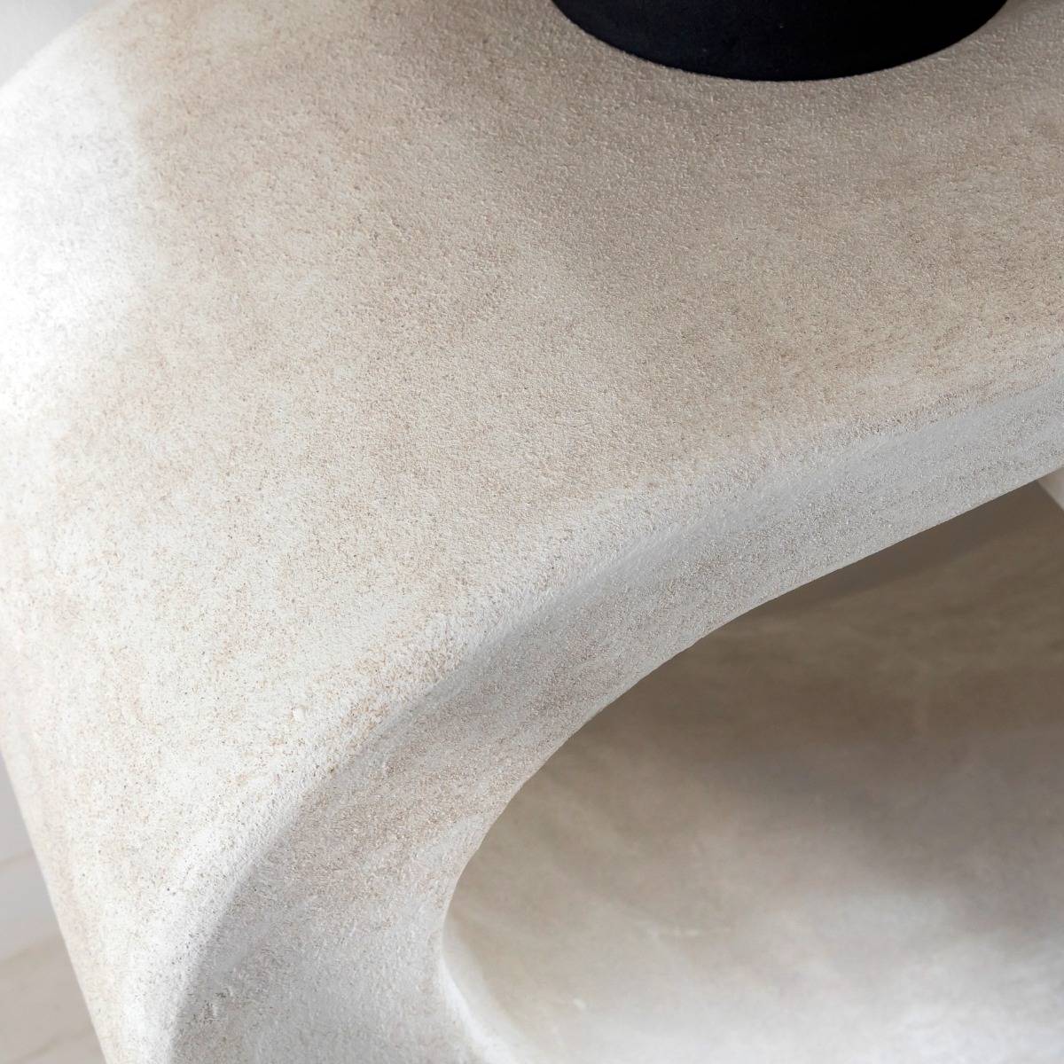Console en MDF blanc effet béton Danaé