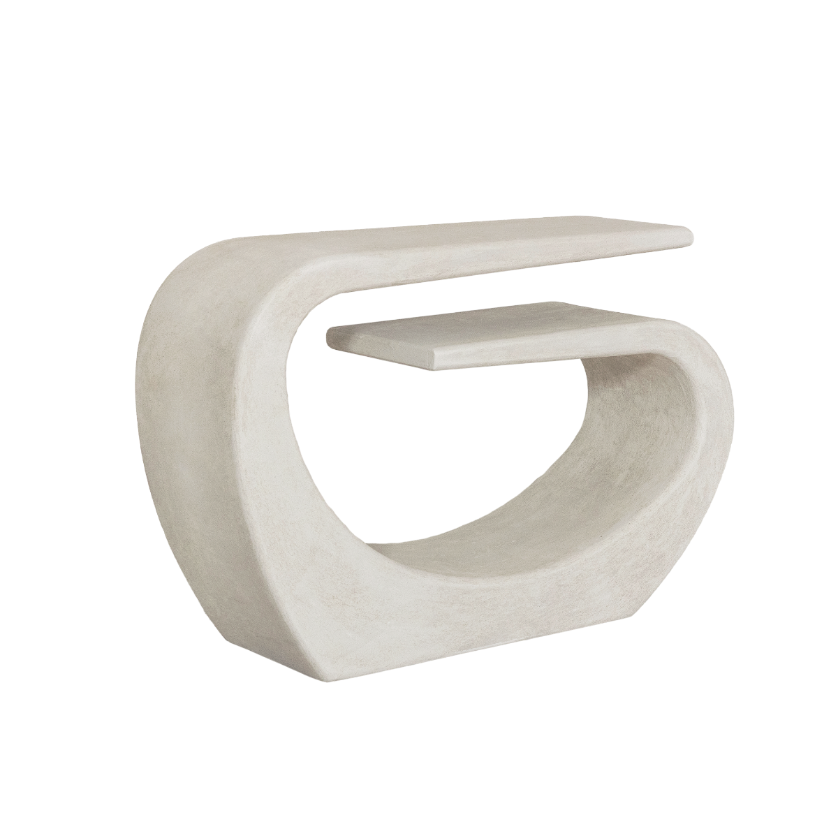 Console en bois effet béton blanc Danaé