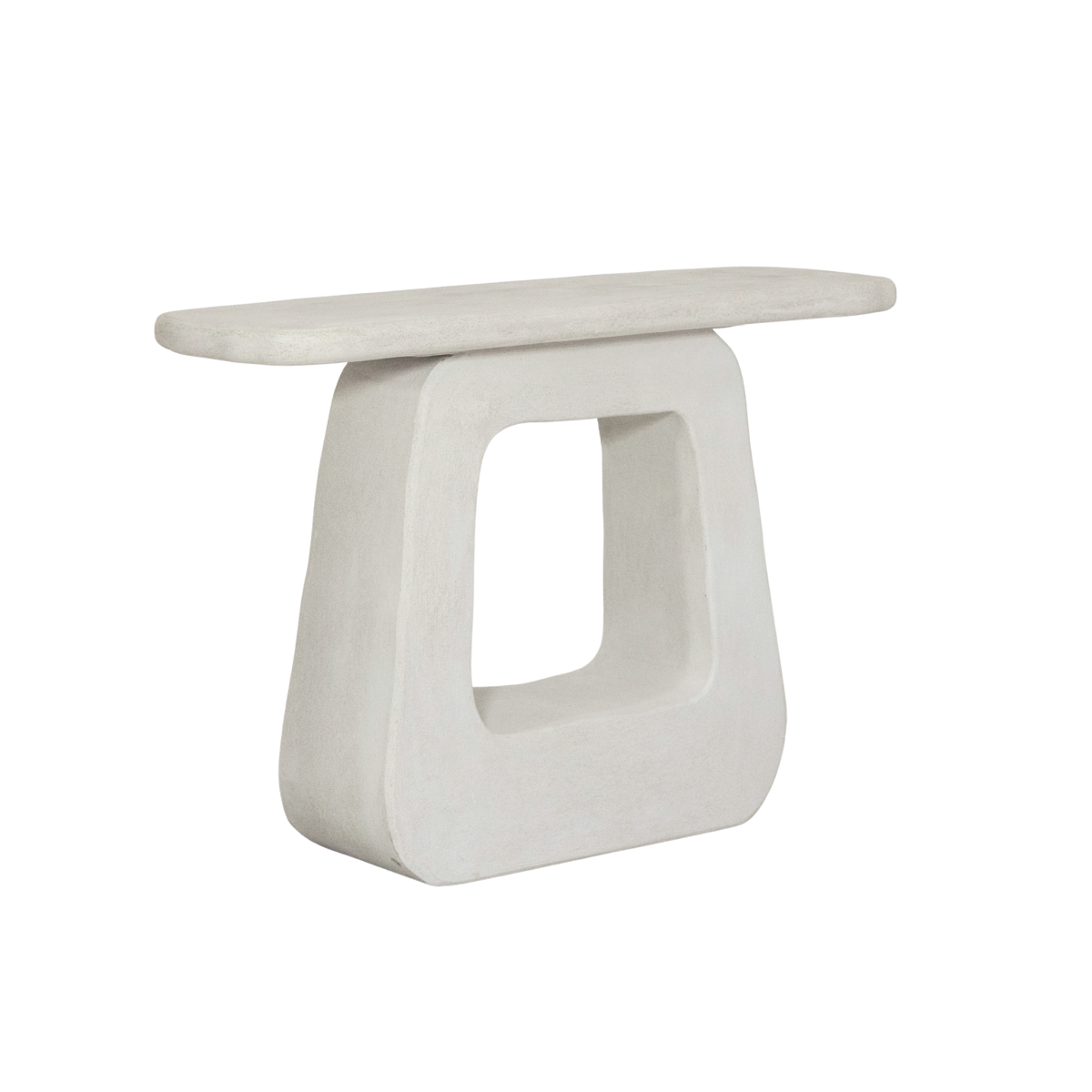 Console pied central en bois effet béton blanc Danaé