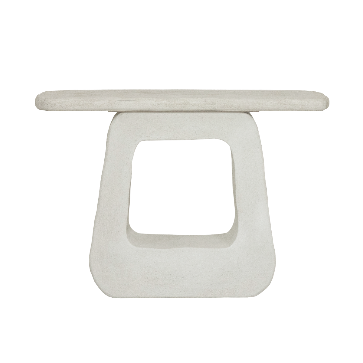 Console pied central en bois effet béton blanc Danaé