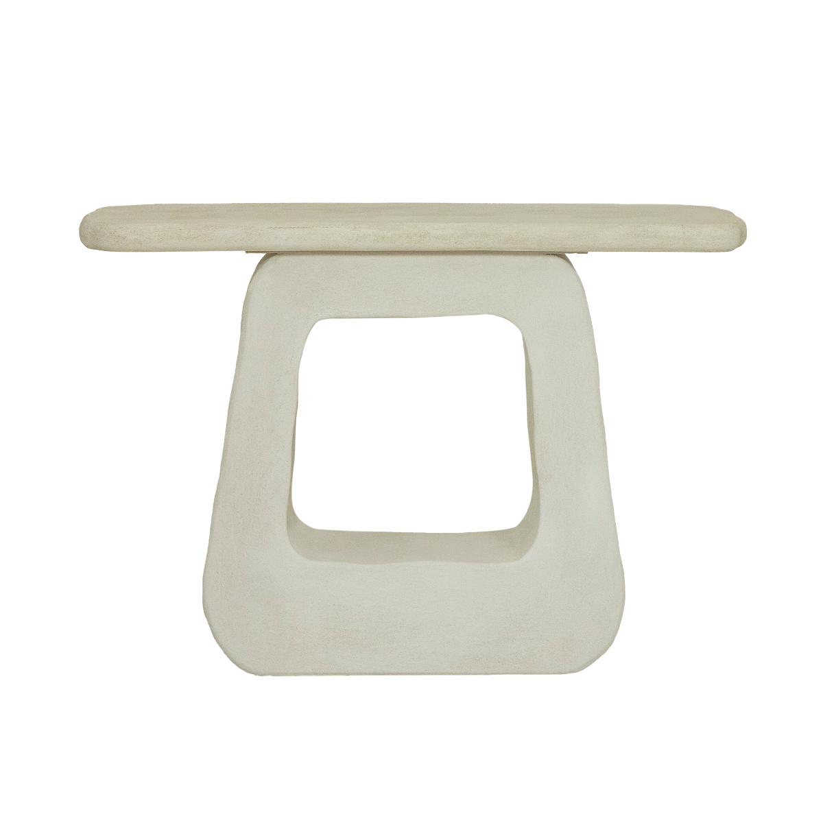 Console pied central en MDF blanc effet béton Danaé