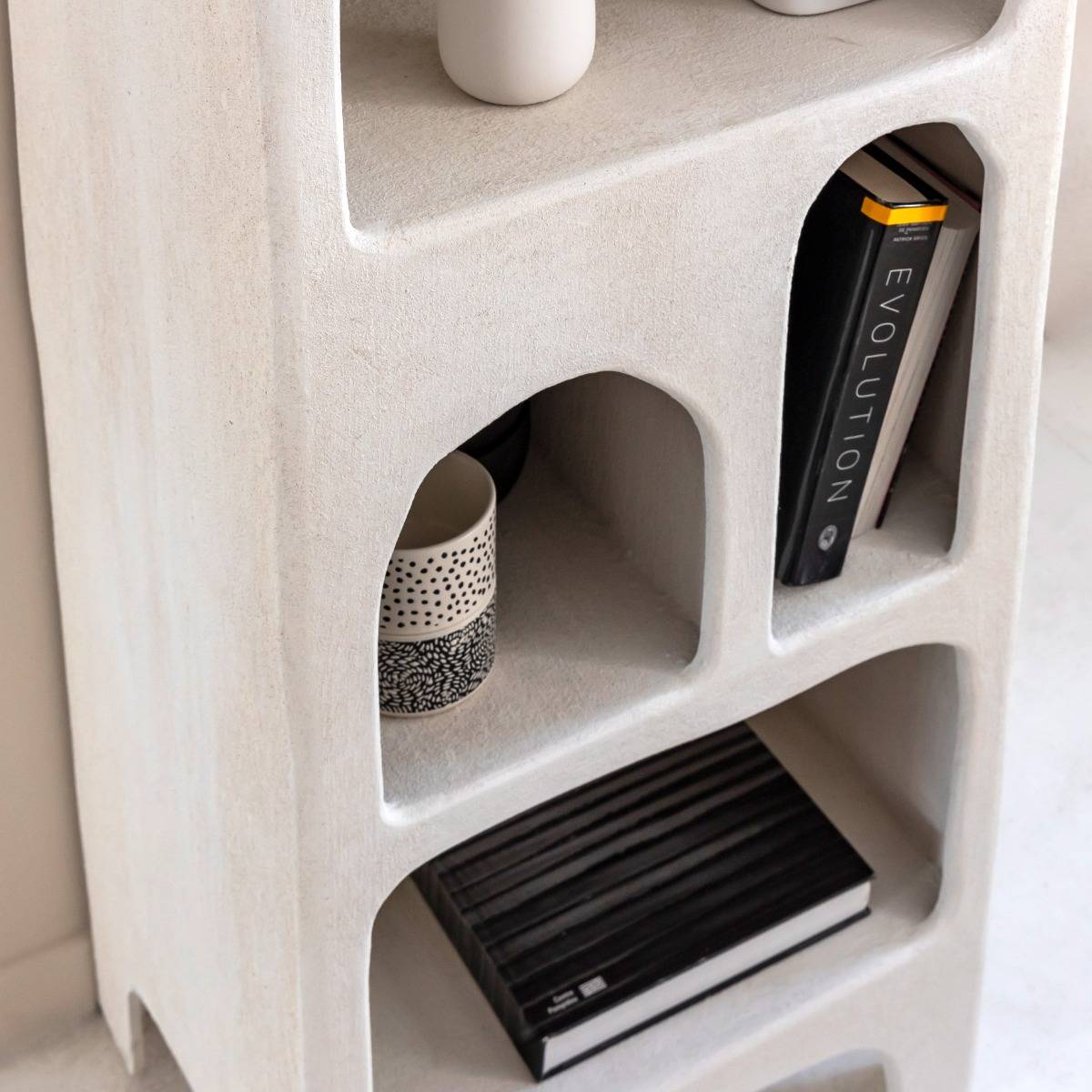 Etagère en MDF blanc effet béton Danaé
