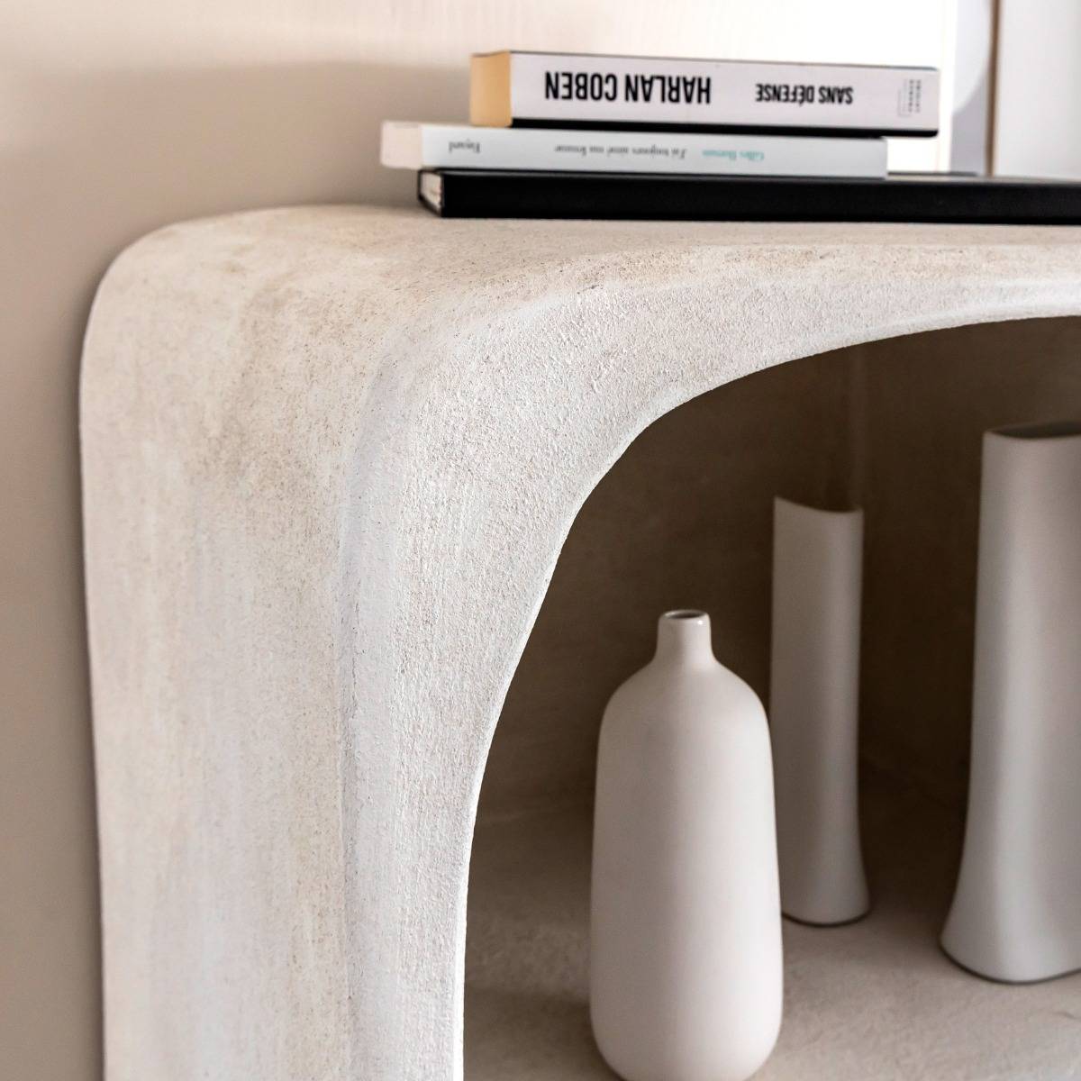Etagère en MDF blanc effet béton Danaé