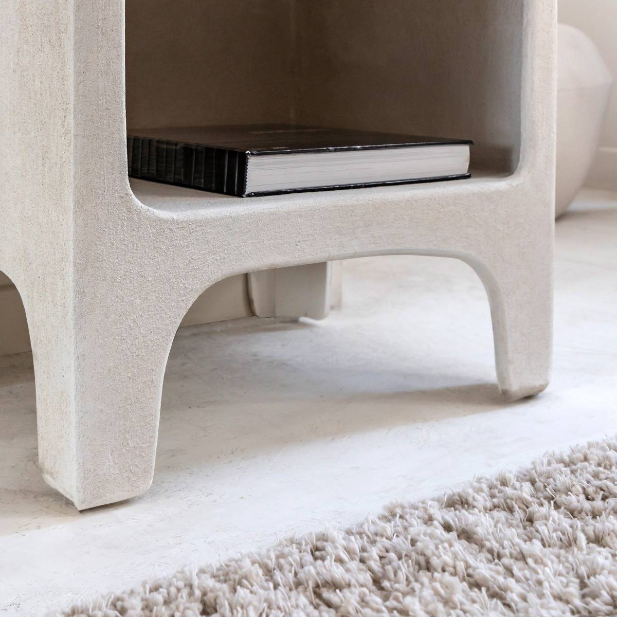Etagère en MDF blanc effet béton Danaé