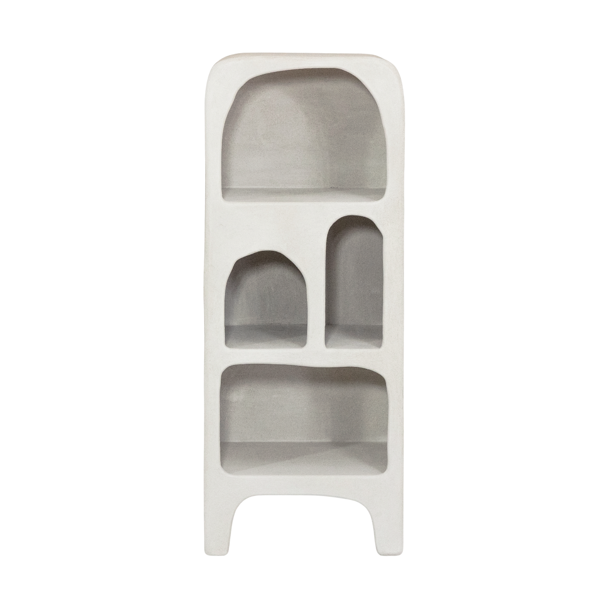 Bibliothèque en bois effet béton blanc Danaé