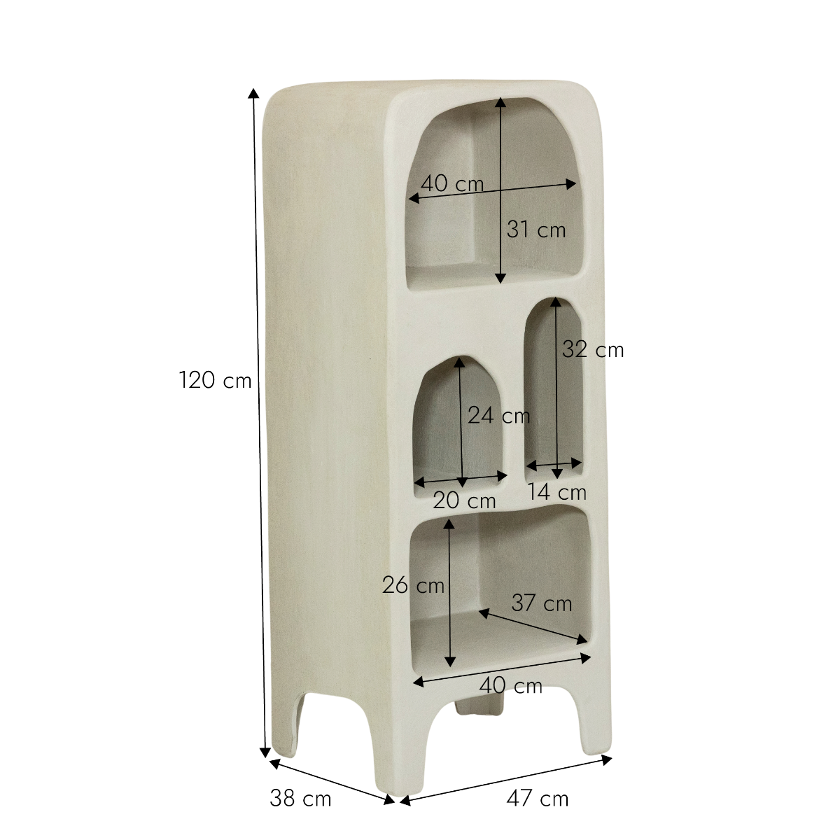 Etagère en MDF blanc effet béton Danaé