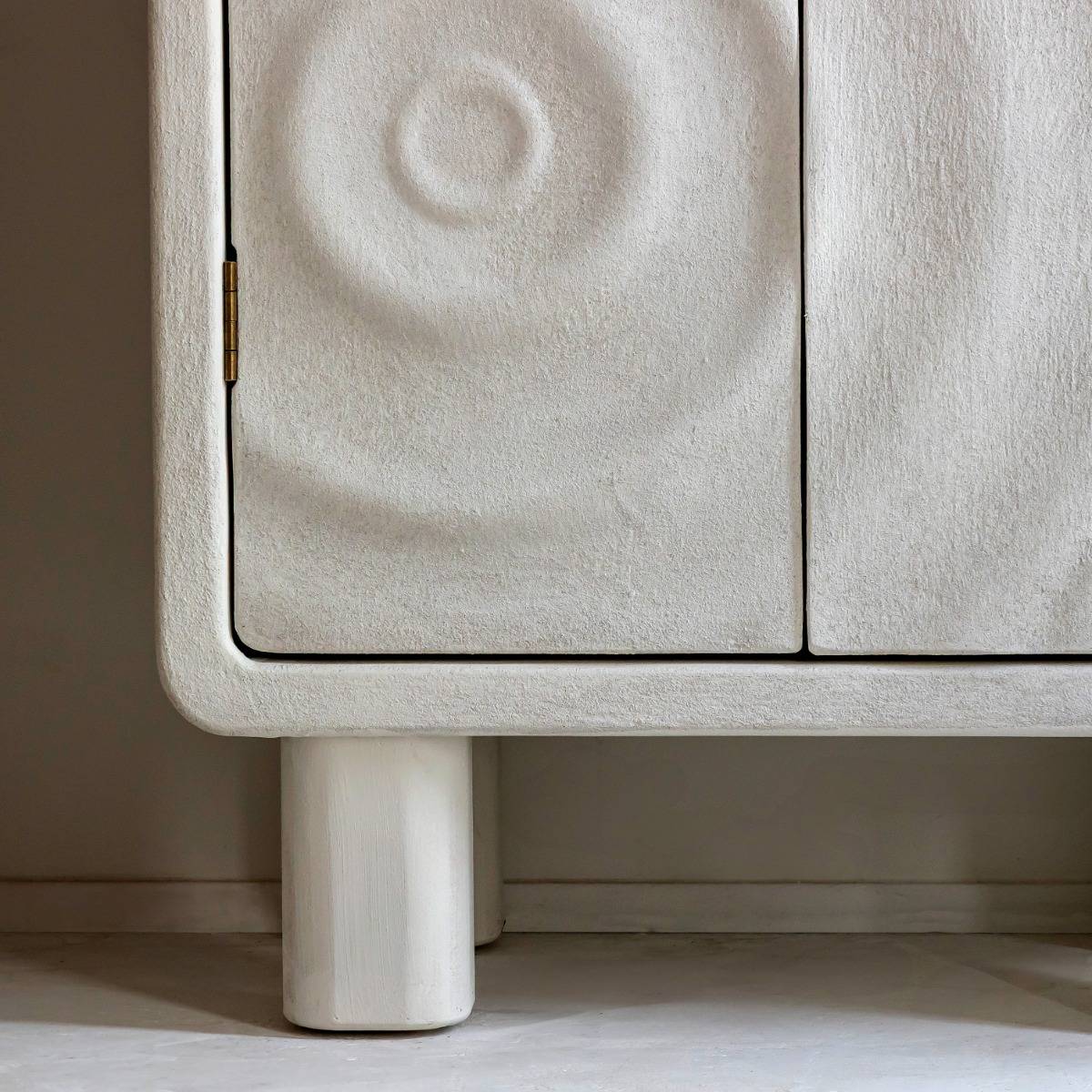 Armoire en MDF blanc effet béton Danaé