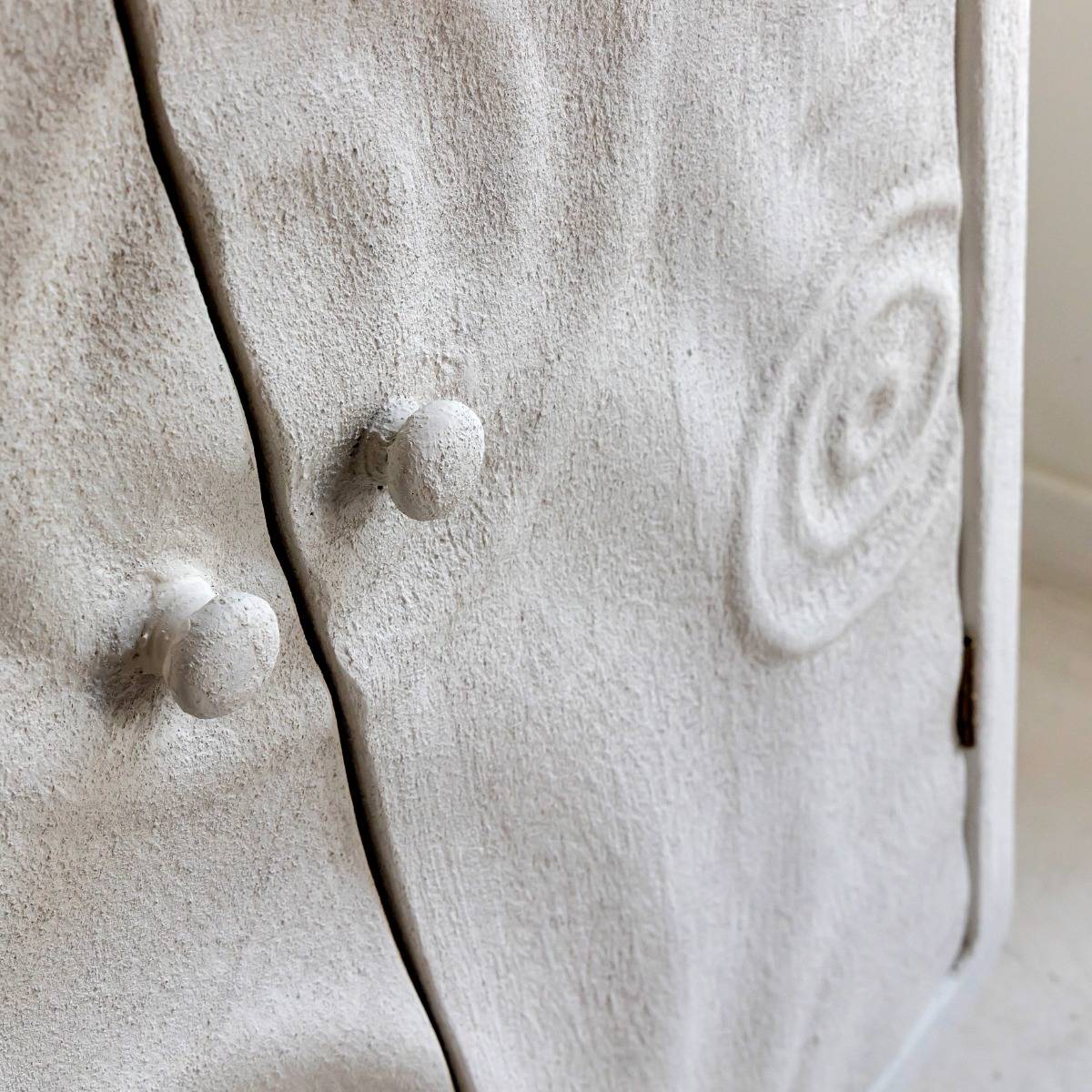 Armoire en MDF blanc effet béton Danaé