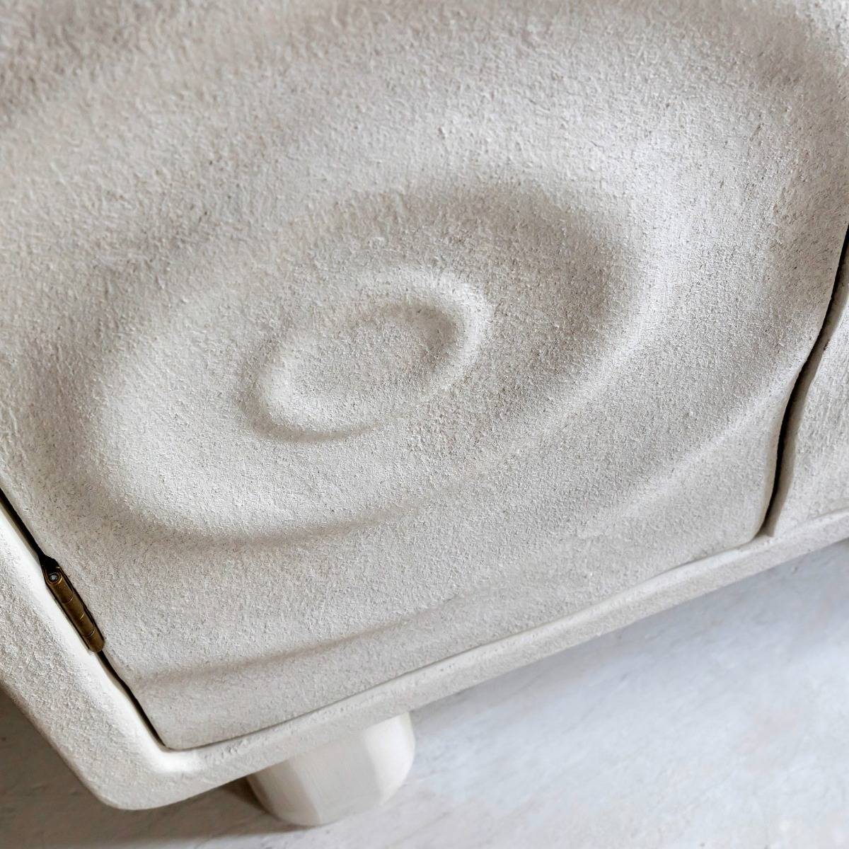 Armoire en MDF blanc effet béton Danaé