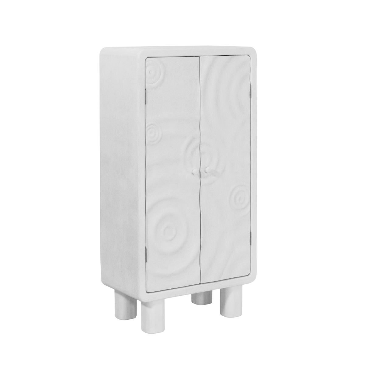 Armoire en MDF blanc effet béton Danaé