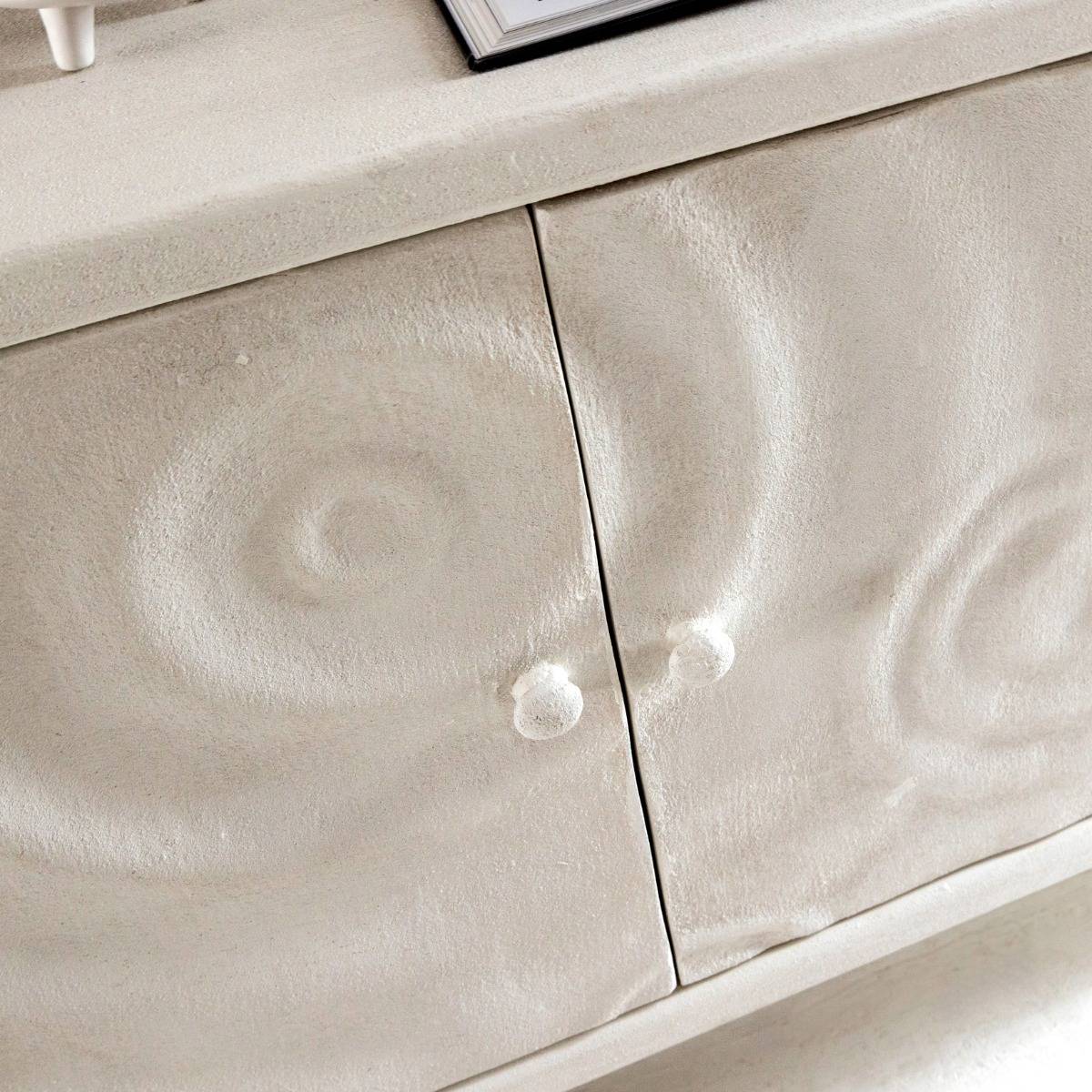 Buffet 3 portes en MDF blanc effet béton Danaé