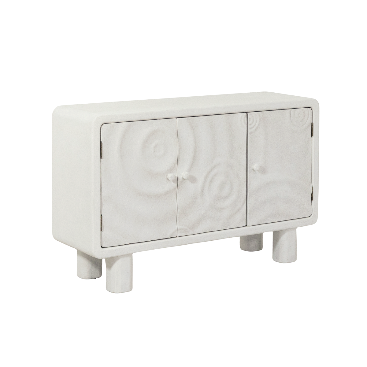 Buffet 3 portes en bois effet béton blanc Danaé