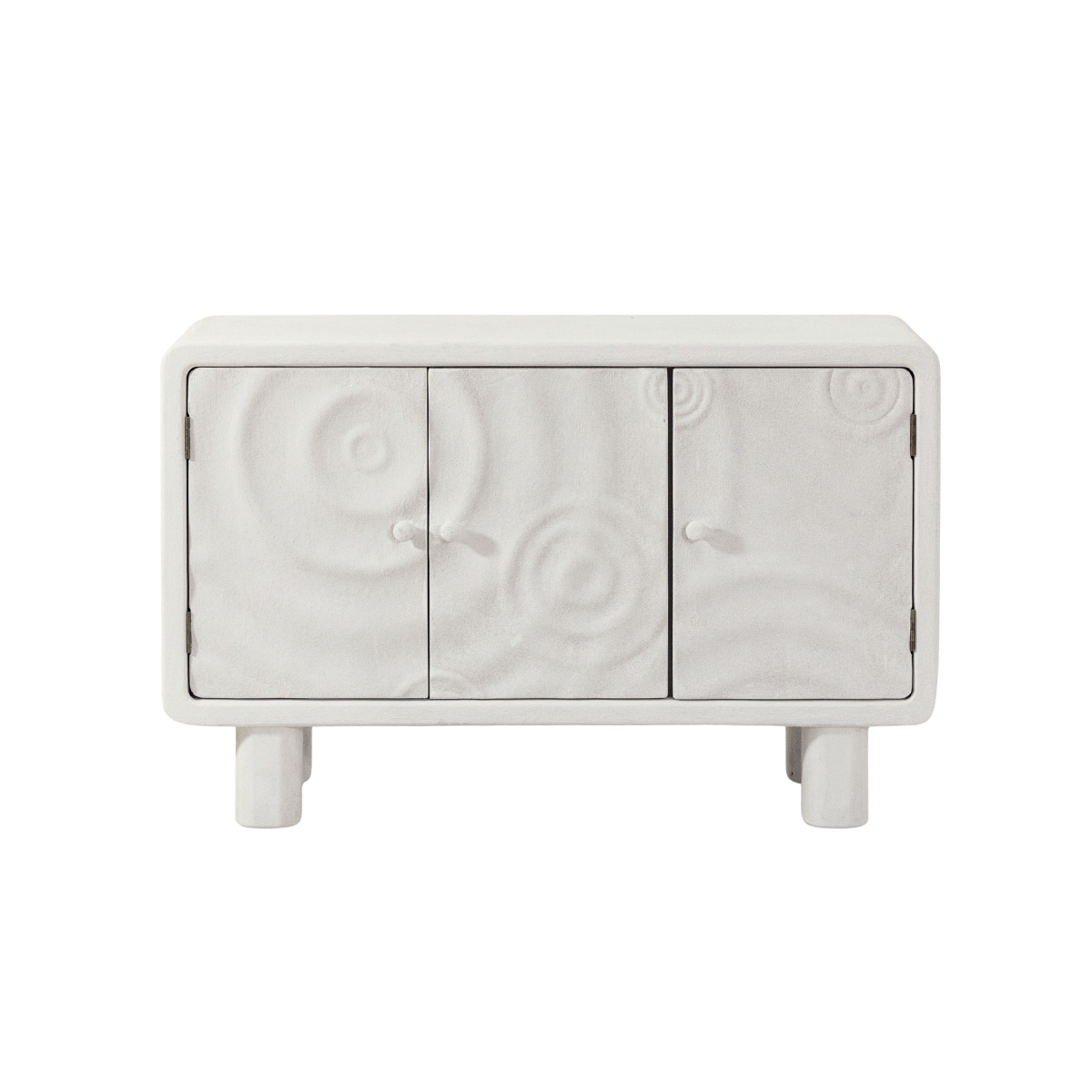 Buffet 3 portes en bois effet béton blanc Danaé