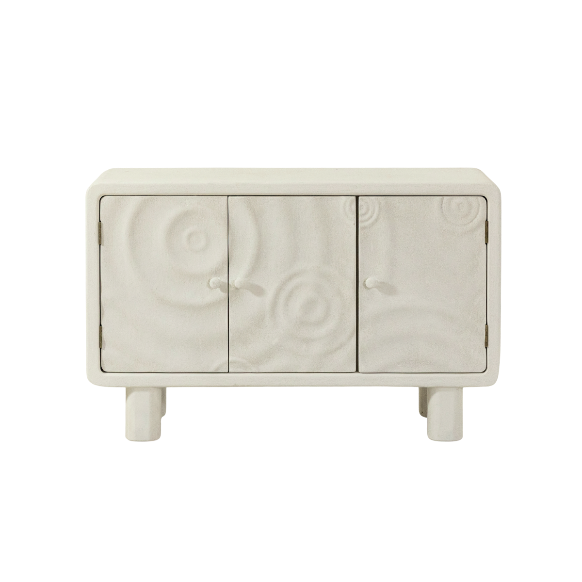 Buffet 3 portes en MDF blanc effet béton Danaé