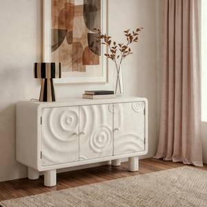 Buffet 3 portes en bois effet béton blanc Danaé