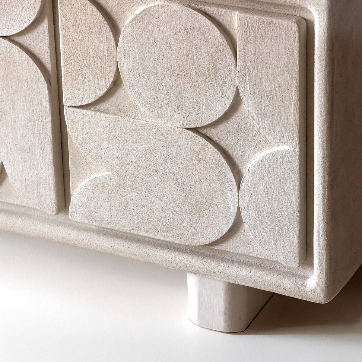 Buffet 3 portes en MDF blanc effet béton Danaé