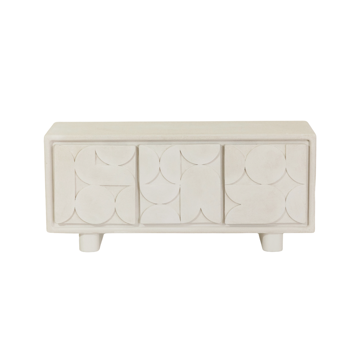 Buffet 3 portes en MDF blanc effet béton Danaé