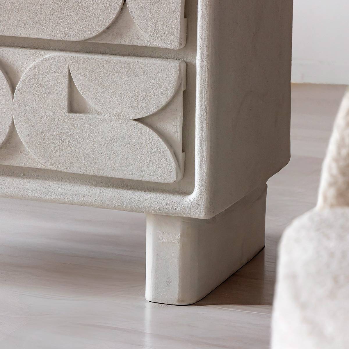 Commode en MDF blanc effet béton Danaé