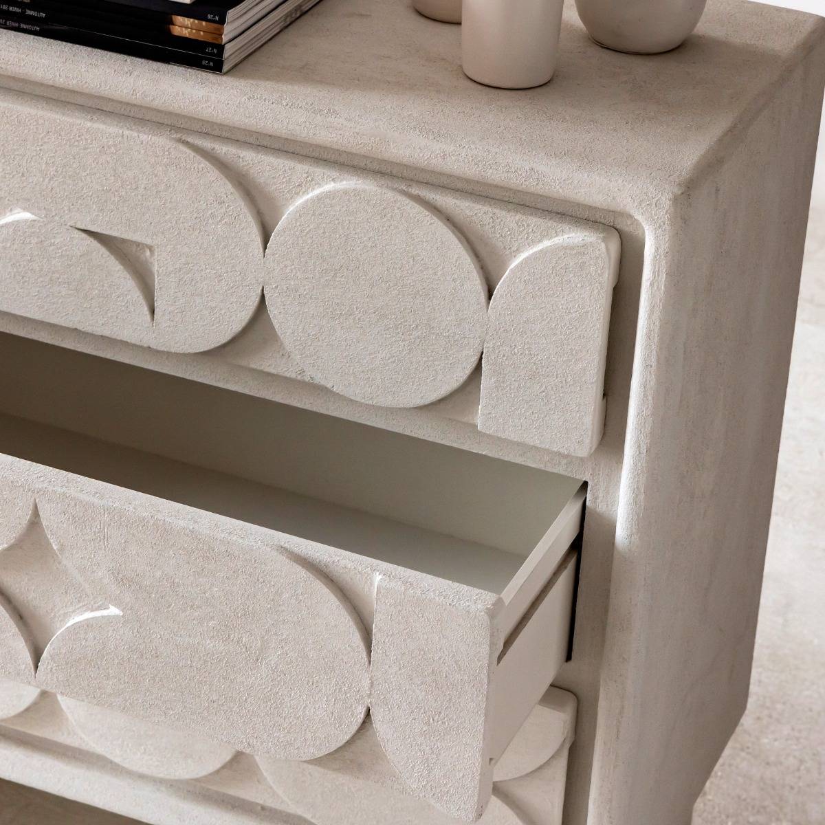 Commode en MDF blanc effet béton Danaé