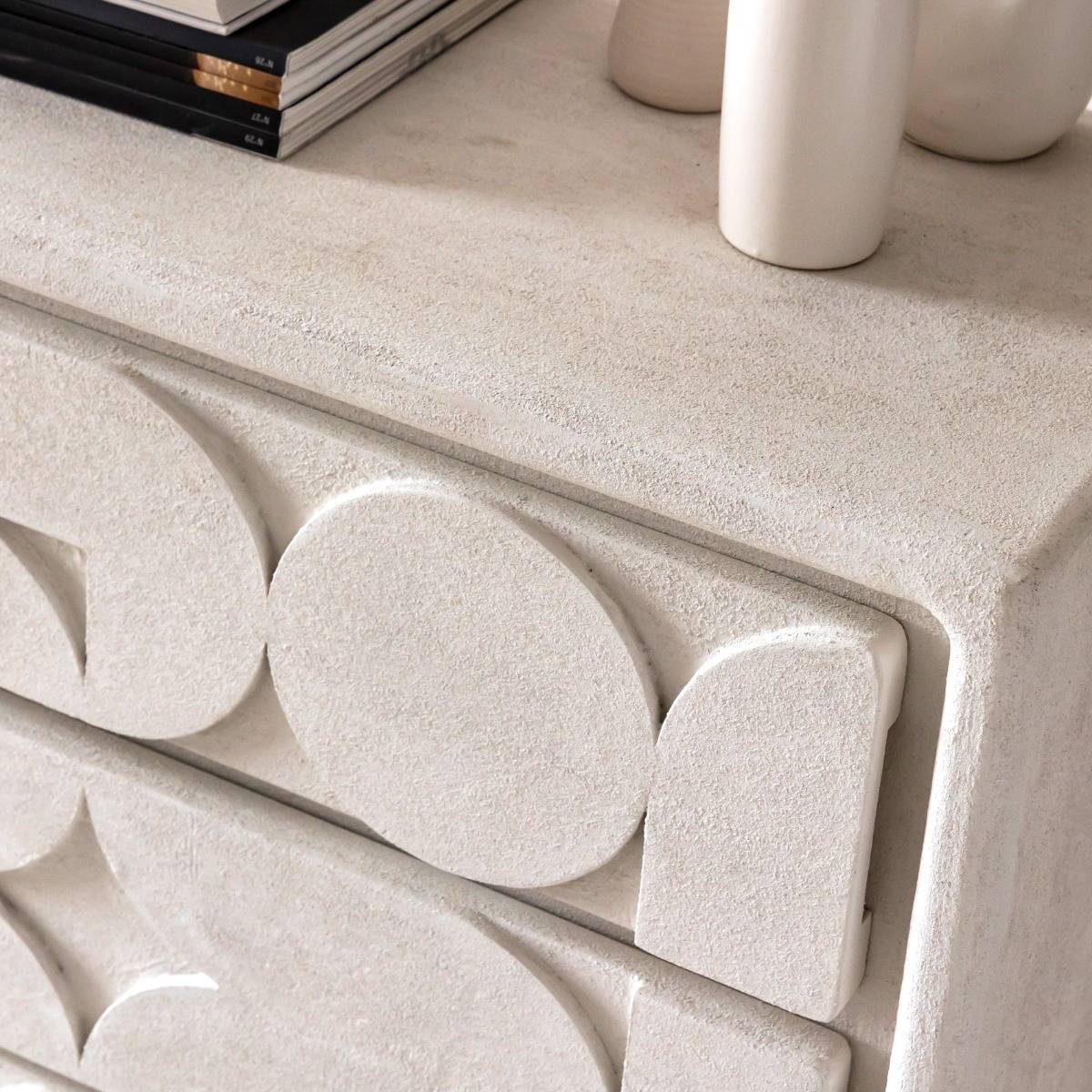 Commode en MDF blanc effet béton Danaé