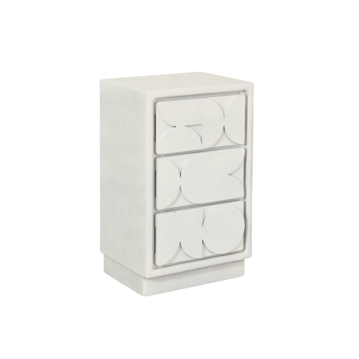 Petite commode 3 portes bois effet béton blanc Danaé