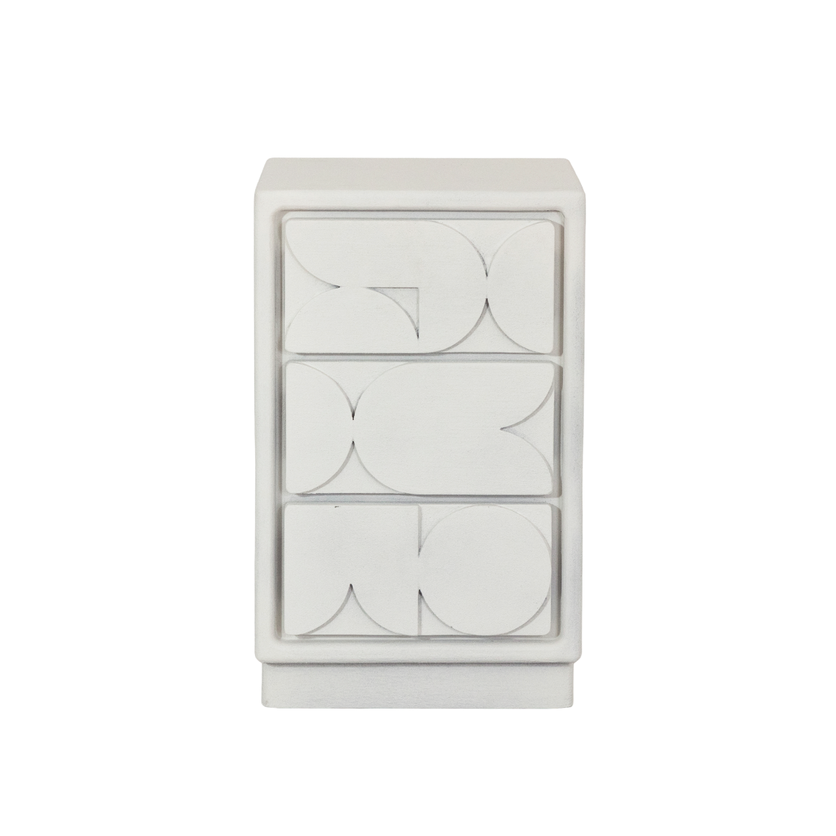 Petite commode 3 portes bois effet béton blanc Danaé