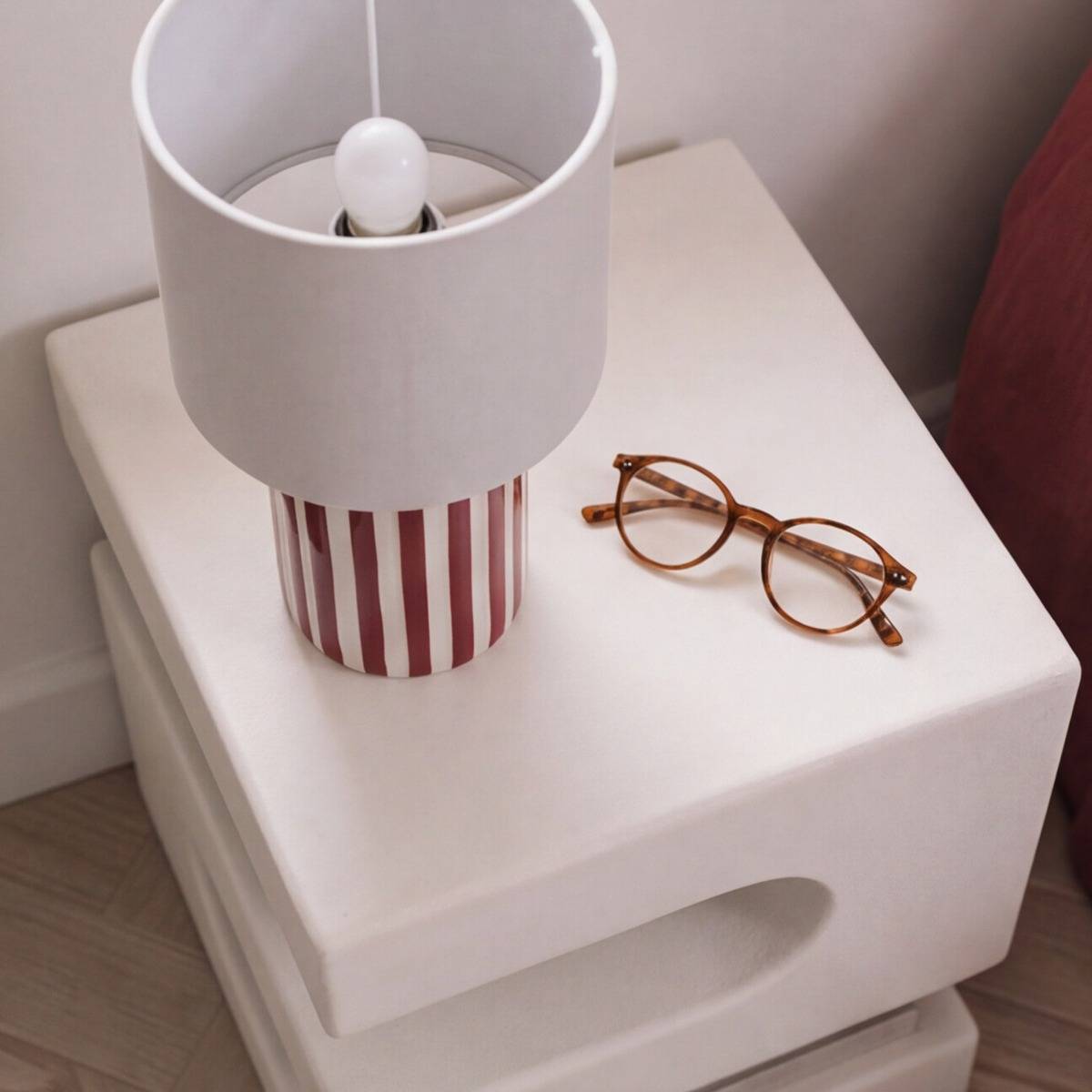 Table de chevet en bois effet béton Danaé