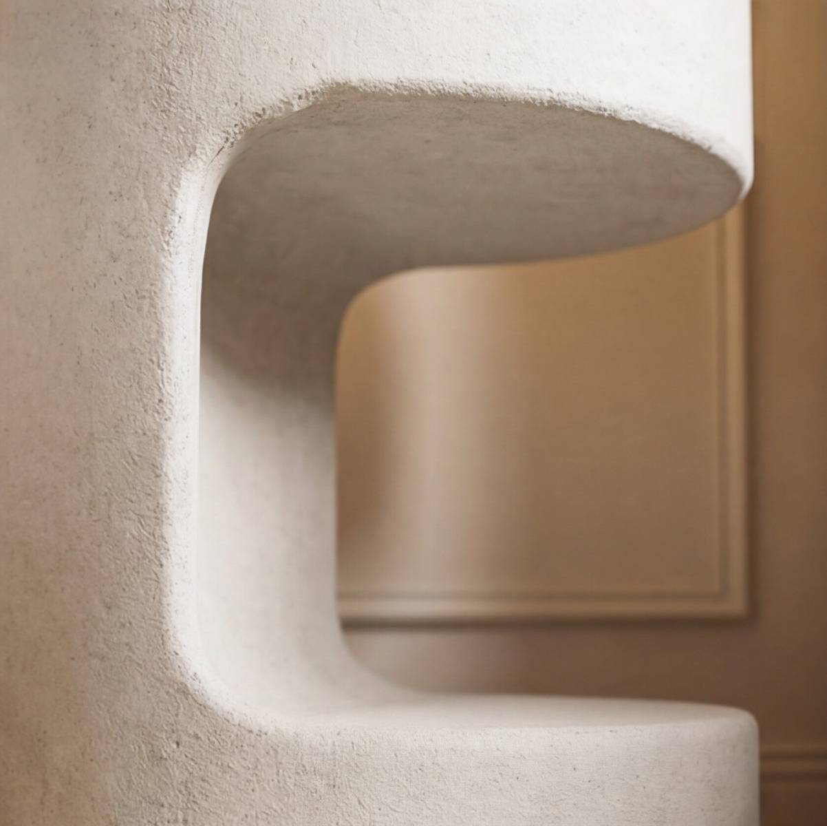 Table de chevet ronde en bois effet béton Danaé