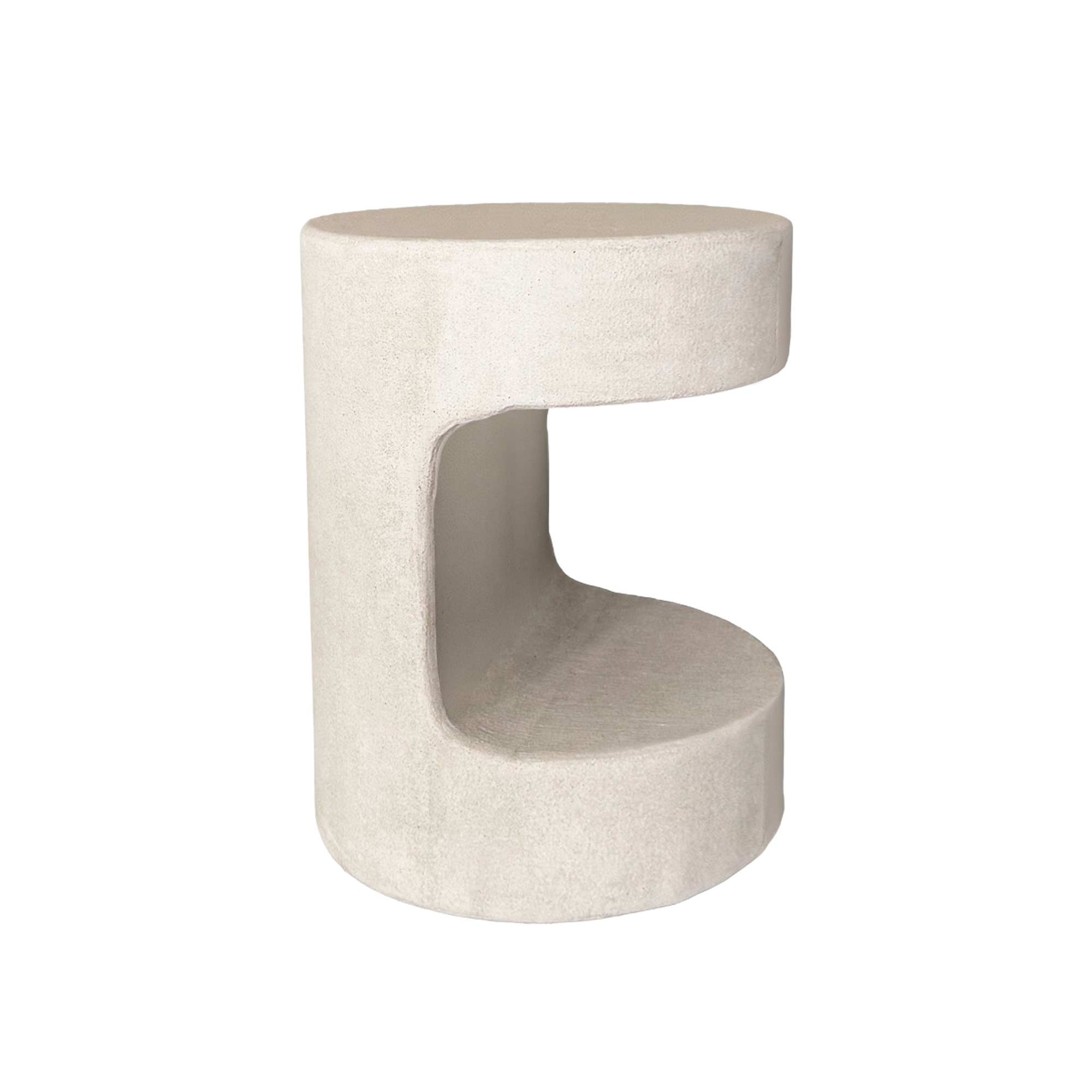 Table de chevet ronde en bois effet béton Danaé