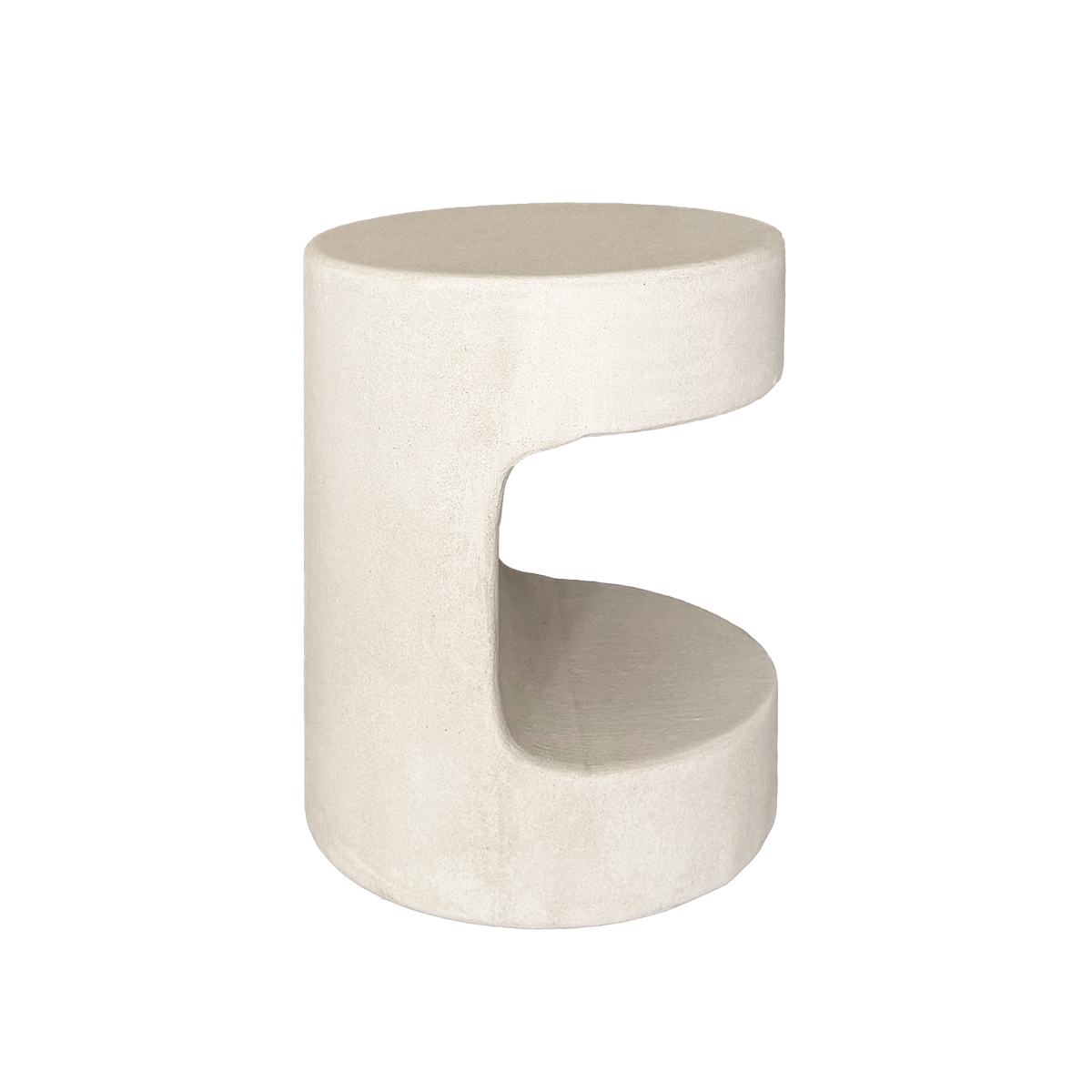Table de chevet ronde en bois effet béton Danaé