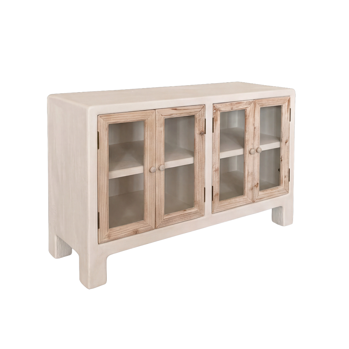 Buffet en bois effet béton et bois de sapin Anaya