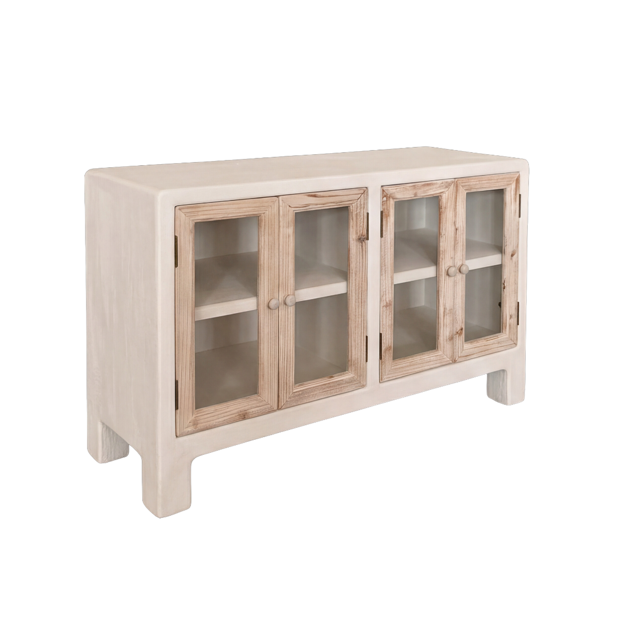 Buffet en bois effet béton et bois de sapin Anaya