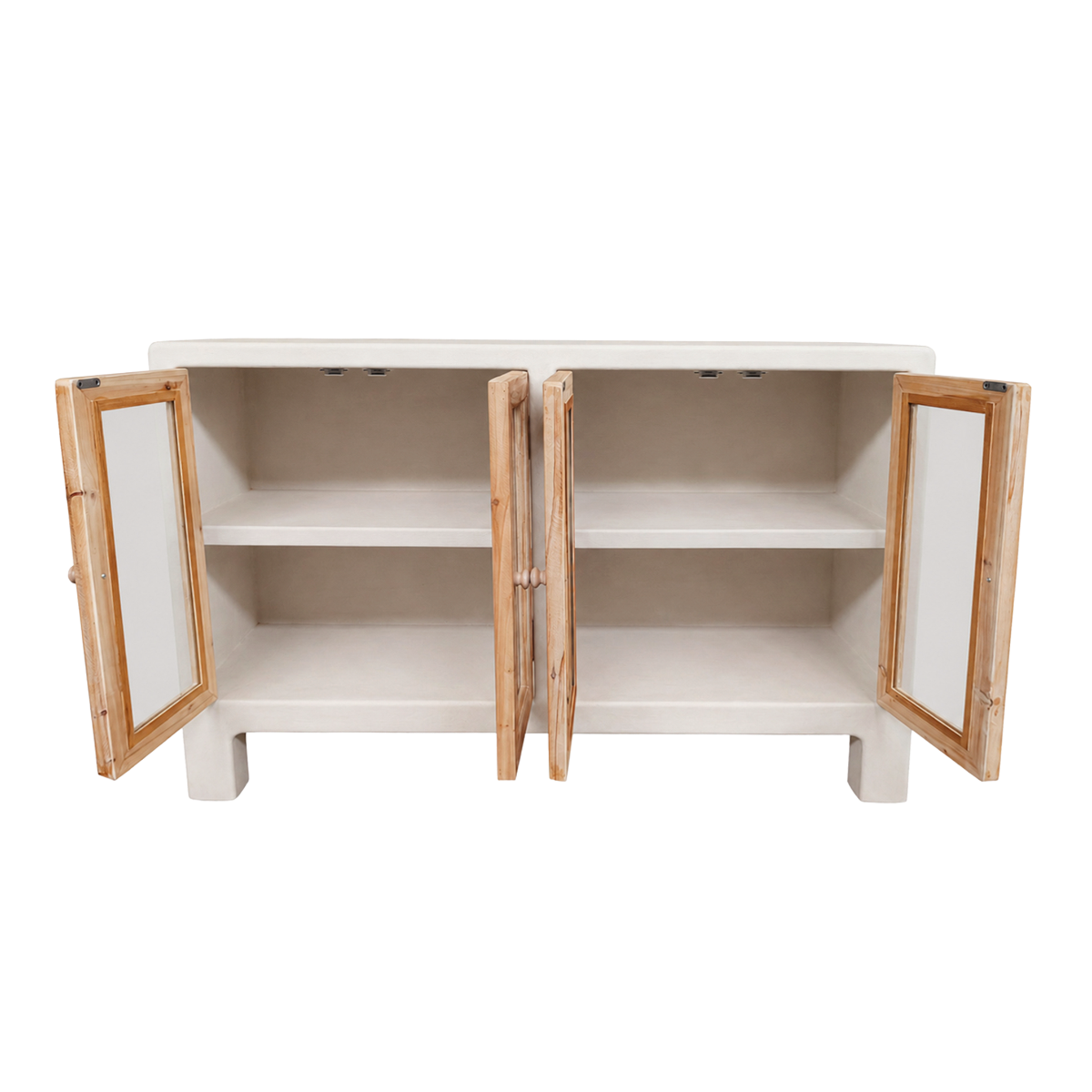 Buffet en bois effet béton et bois de sapin Anaya