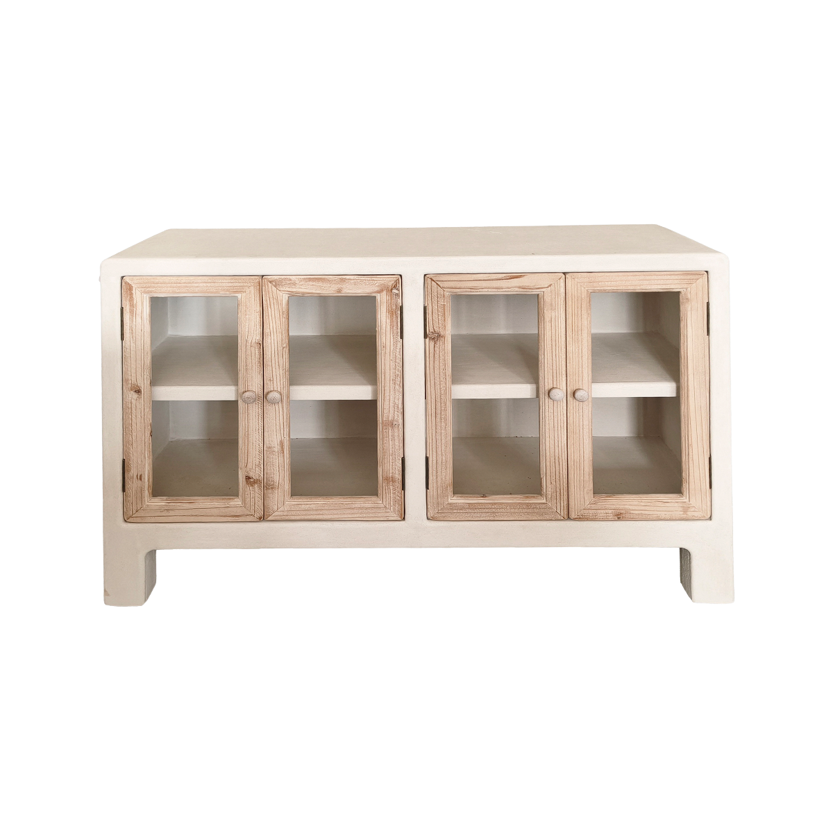 Buffet en bois effet béton et bois de sapin Anaya