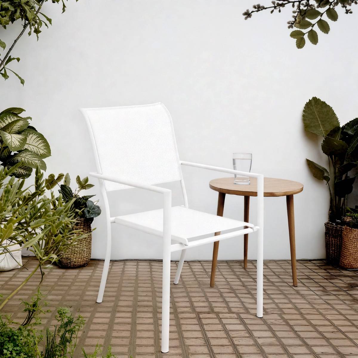 Chaise de jardin blanche Ilona (lot de 2)