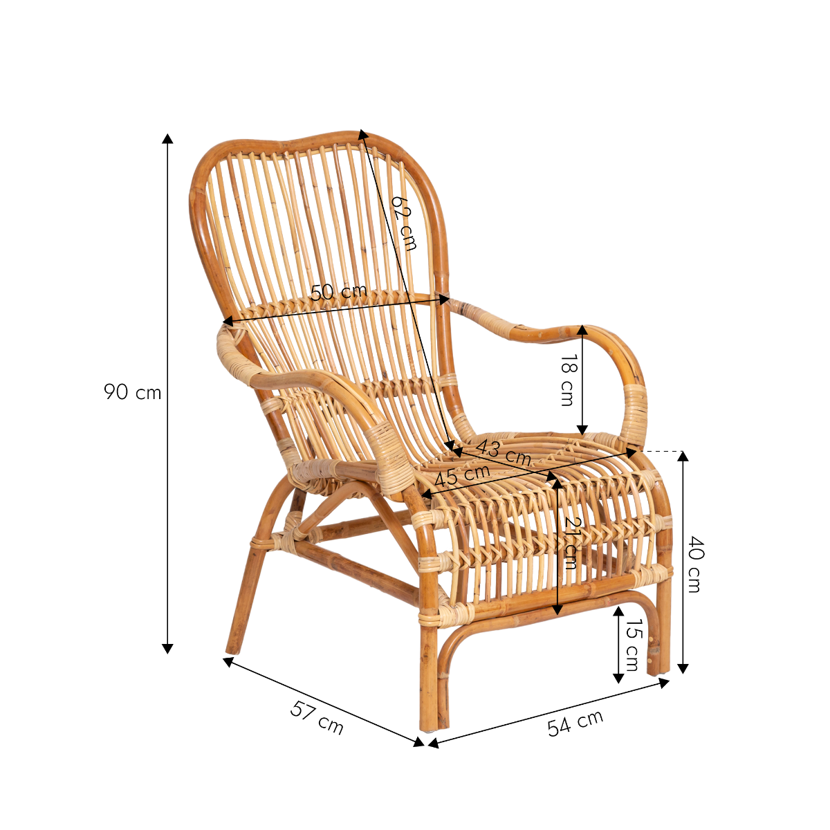 Fauteuil de jardin en rotin Rattan
