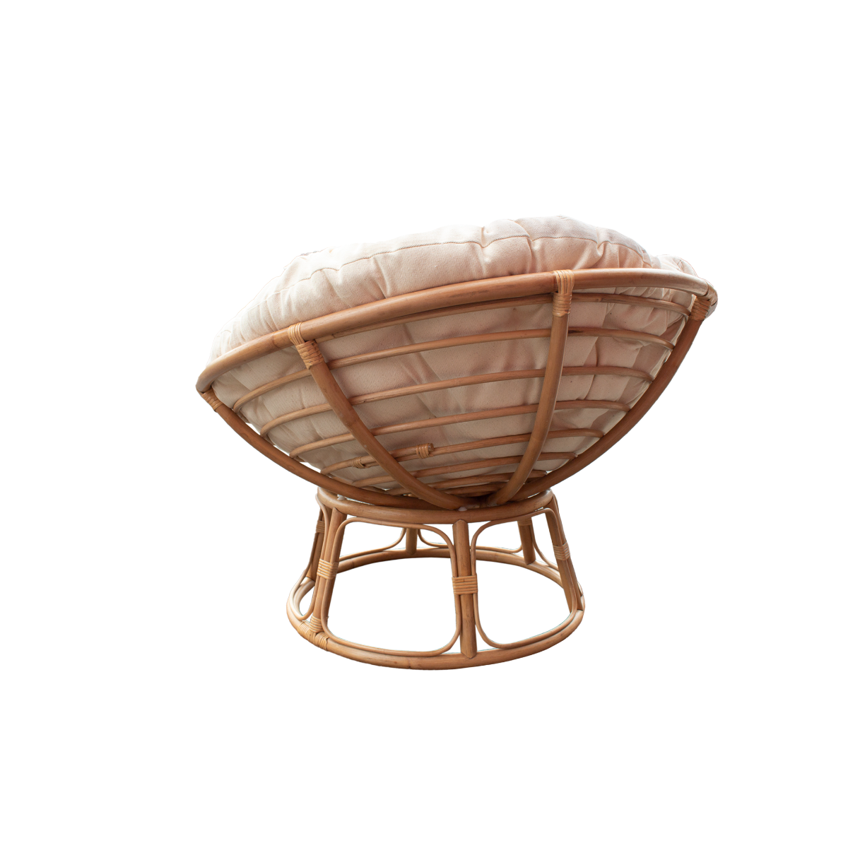 Fauteuil de jardin papasan en rotin avec coussin Rattan