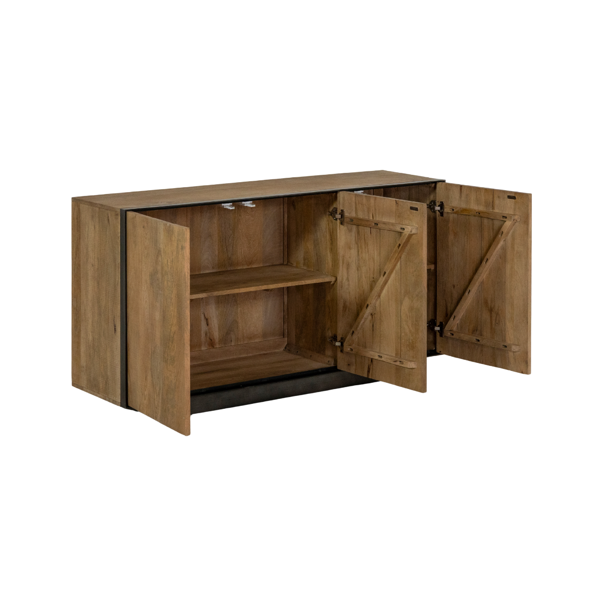 Buffet 3 portes en bois de manguier et métal Isil