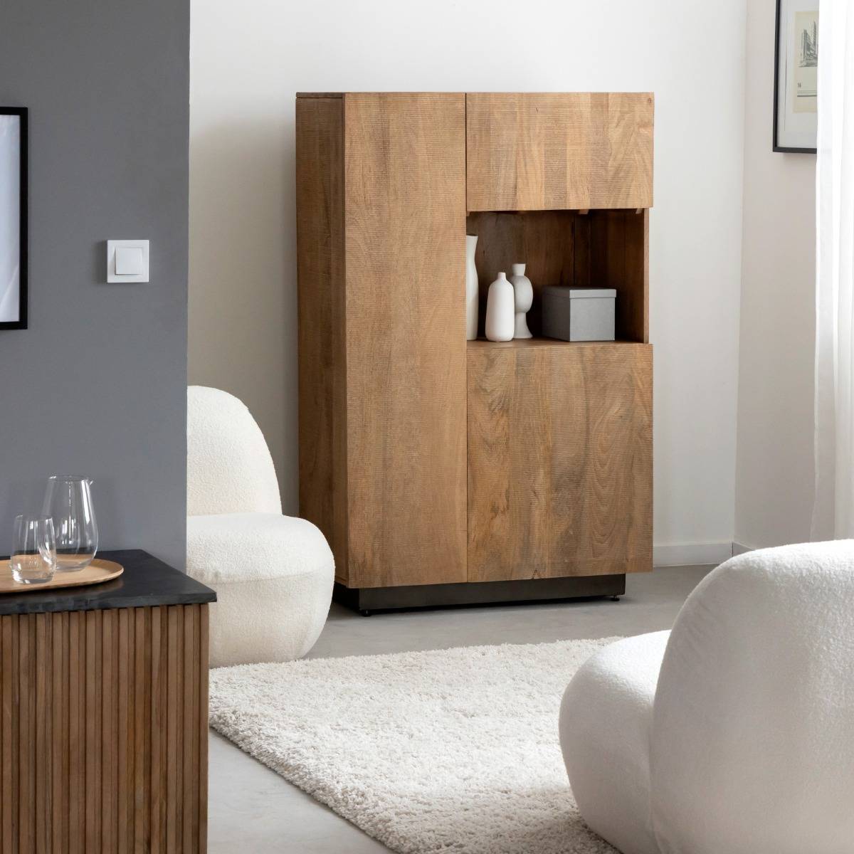 Armoire en bois de manguier et métal Isil