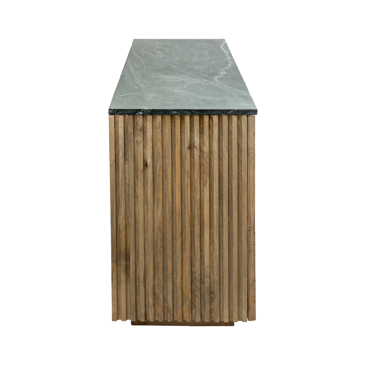 Meuble TV 4 portes en bois de manguier et marbre Betty
