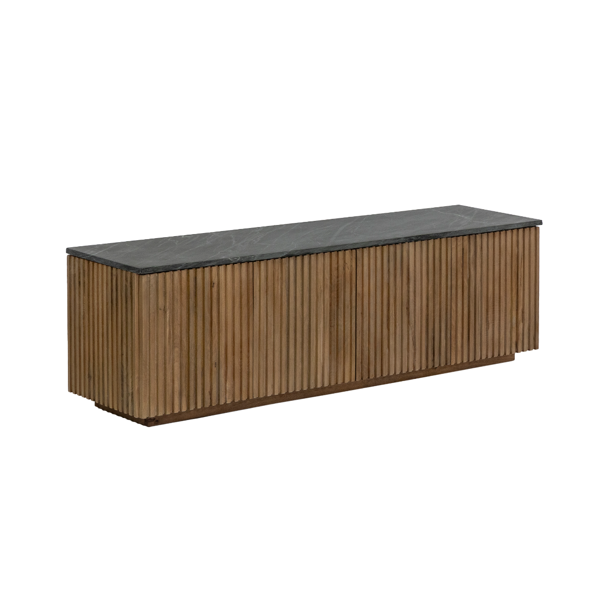 Meuble TV en bois de manguier et marbre Betty