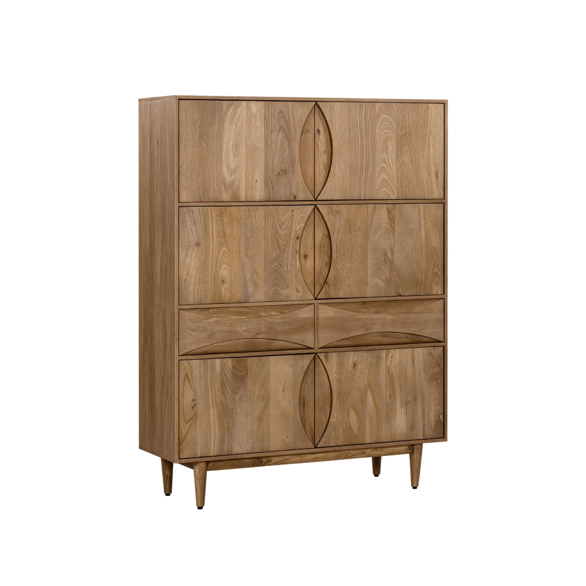 Armoire en bois de manguier 4 portes 2 tiroirs Folia