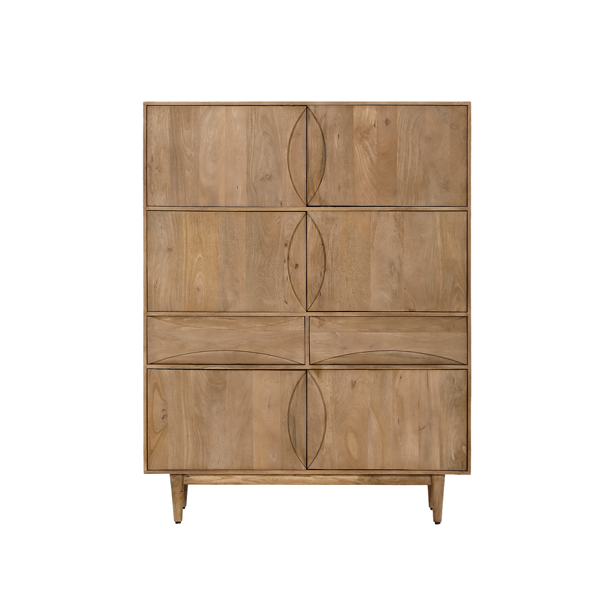 Armoire en bois de manguier 4 portes 2 tiroirs Folia
