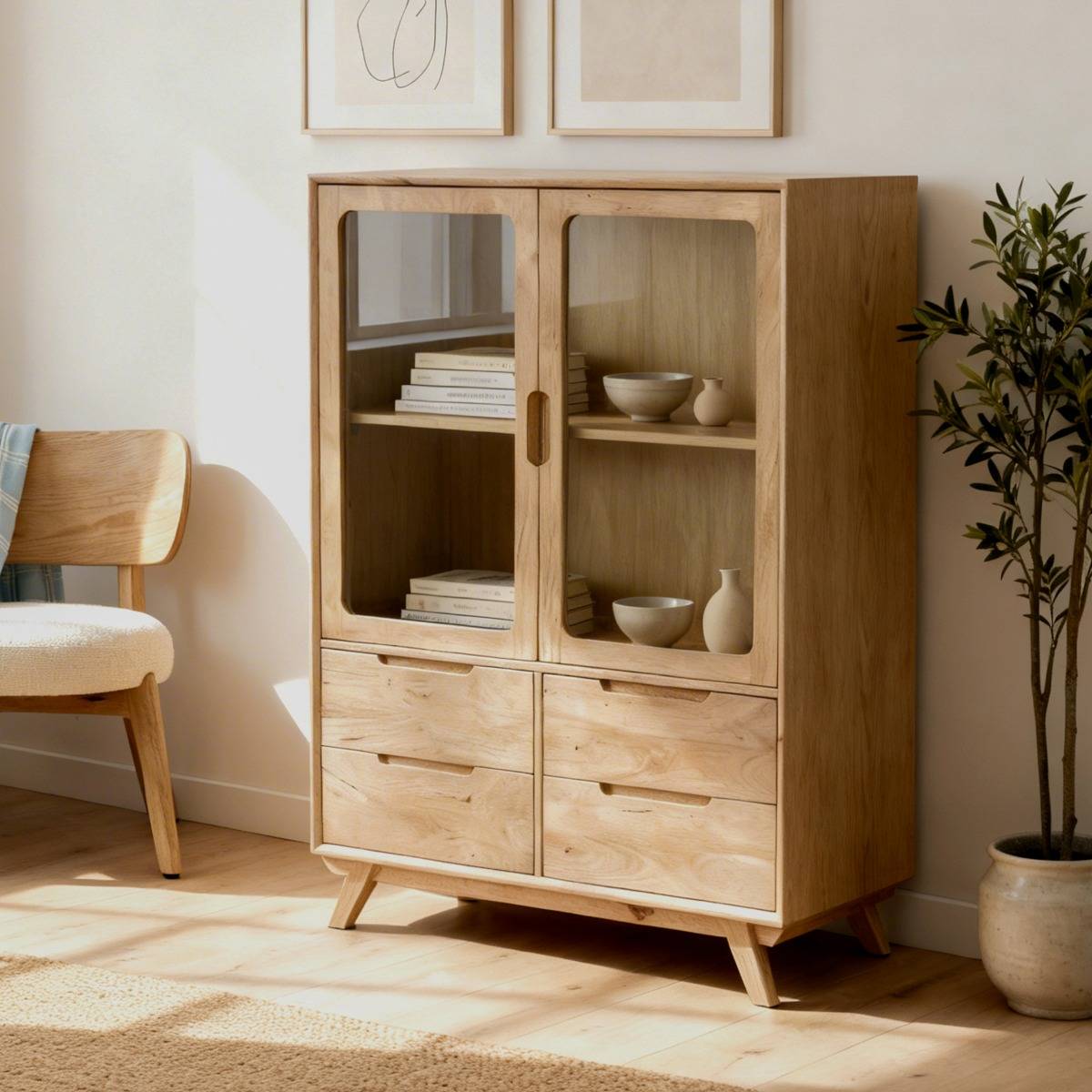 Vitrine en bois de manguier Folia