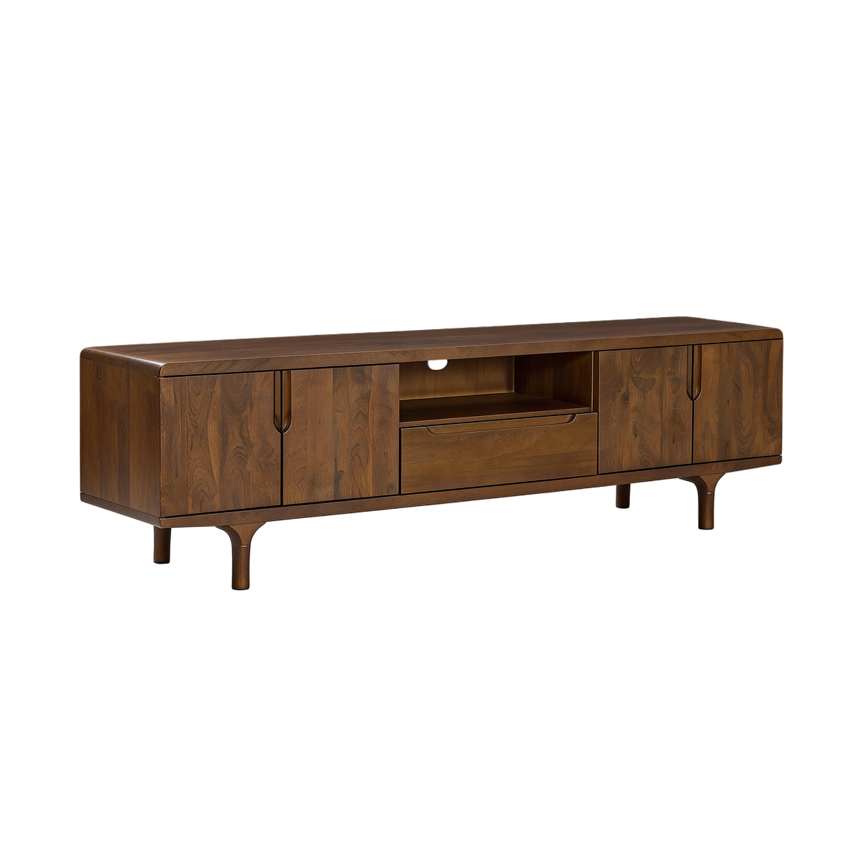 Meuble TV en bois de manguier foncé Warren