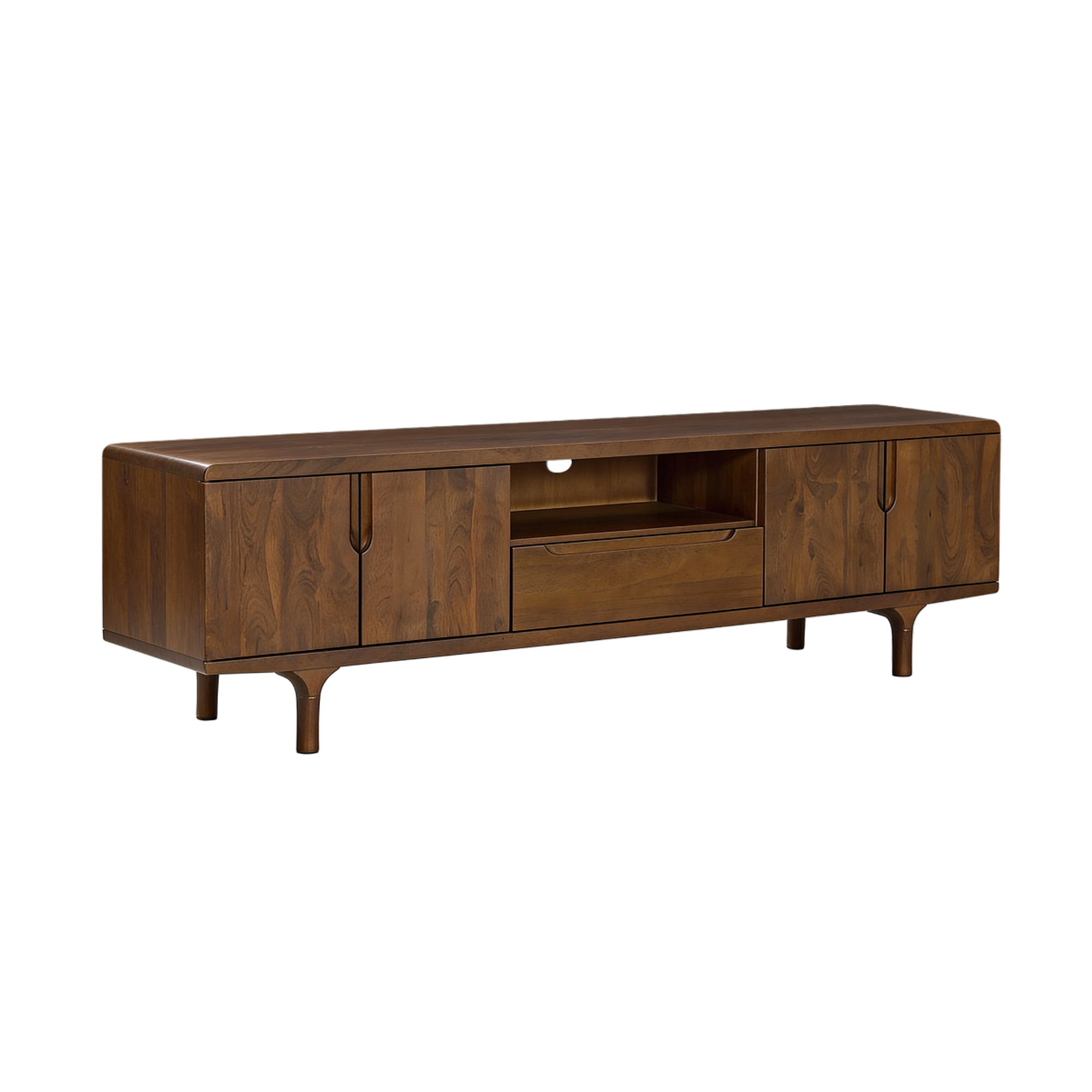 Meuble TV en bois de manguier foncé Warren