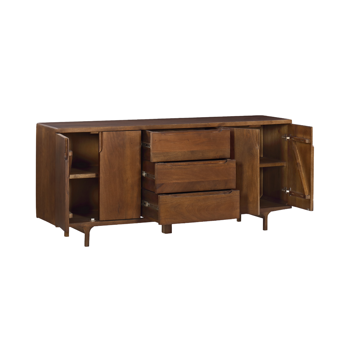 Buffet en bois de manguier foncé Warren